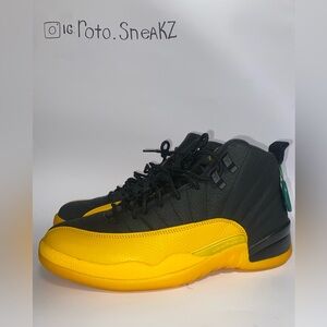 Jordan 12 Black University Gold Size 9.5